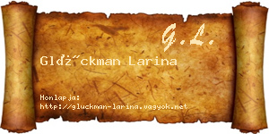 Glückman Larina névjegykártya
